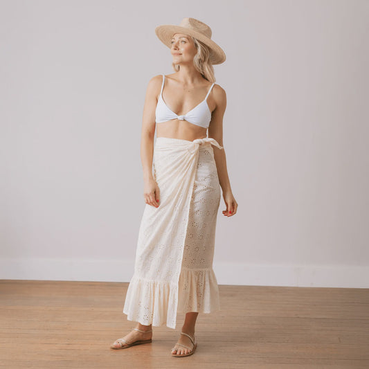 Ivory Eyelet Vienna Sarong