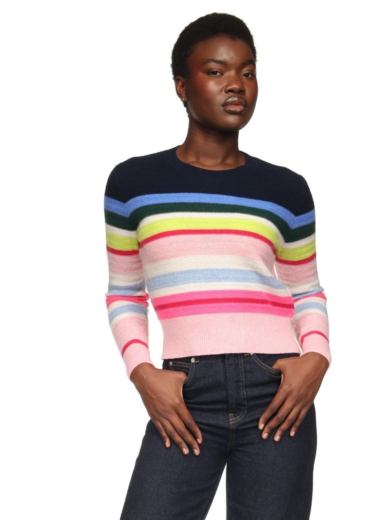 Striped Stitch Maya Crew