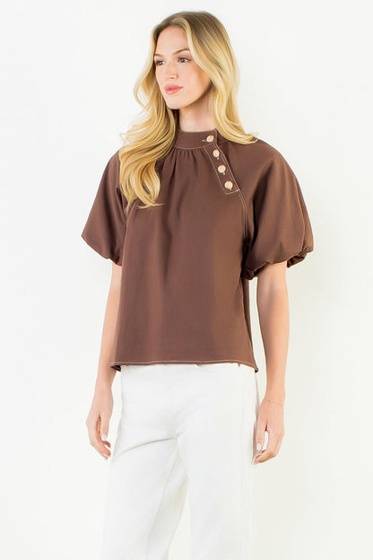 Hazel Button Top