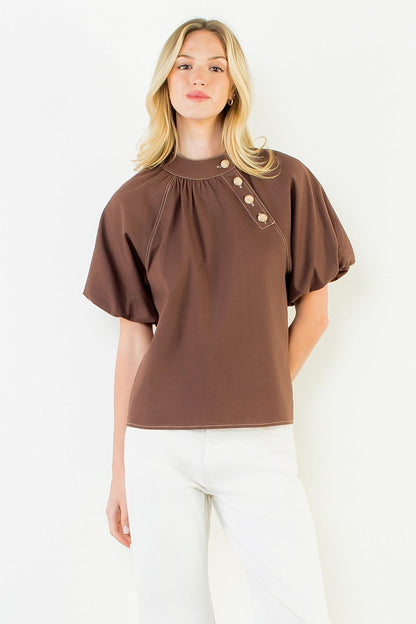 Hazel Button Top