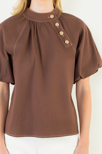 Hazel Button Top