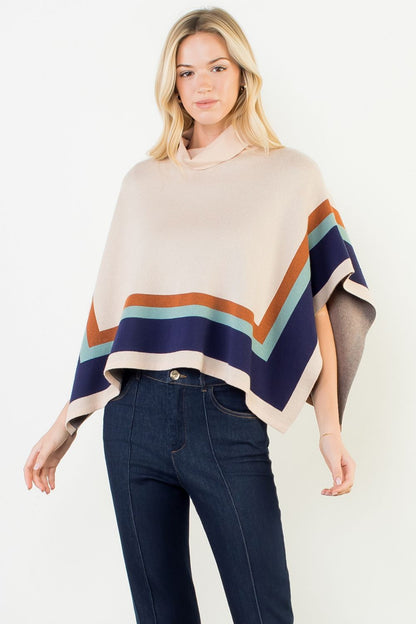 Andy Colorblock Poncho