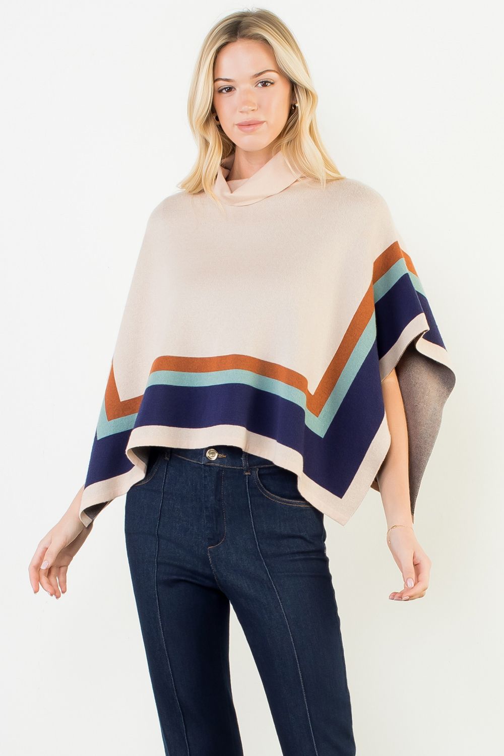 Andy Colorblock Poncho
