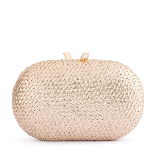 Lucia Woven Oval Clutch