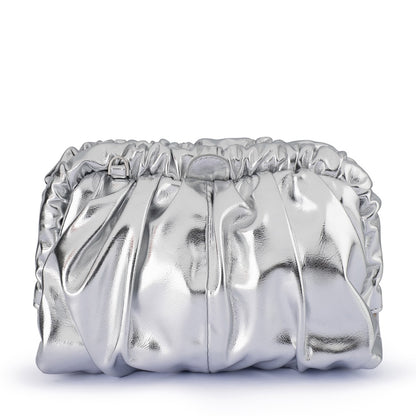 Betty Metallic Clutch - Silver