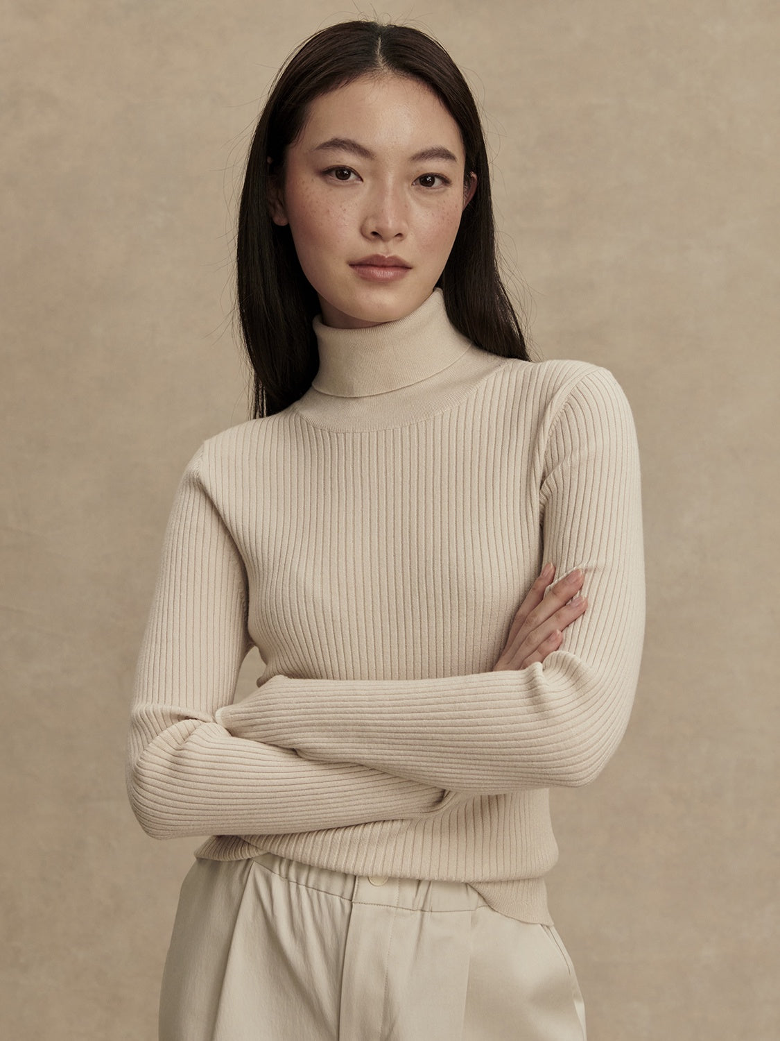 Ravena Roll Neck Top 2.0 - Silver Birch