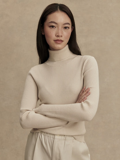 Ravena Roll Neck Top 2.0 - Silver Birch