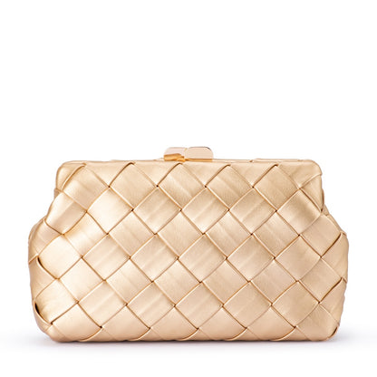 Quinn Woven Clutch - Gold