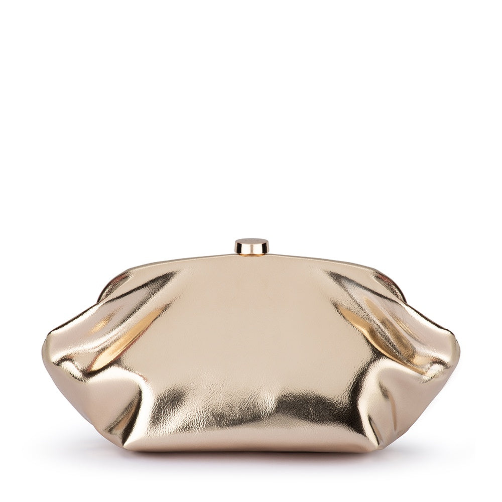 Tally Metallic Clutch - Gold