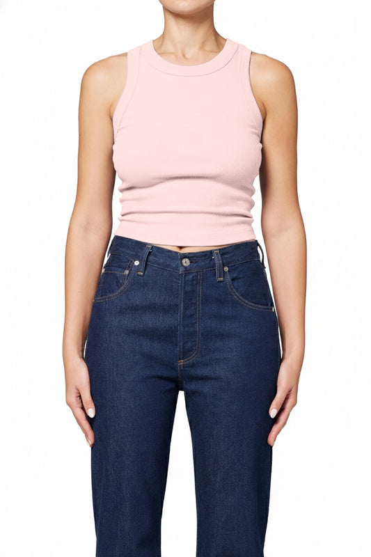 Isabel Rib Tank in Pink Peppercorn