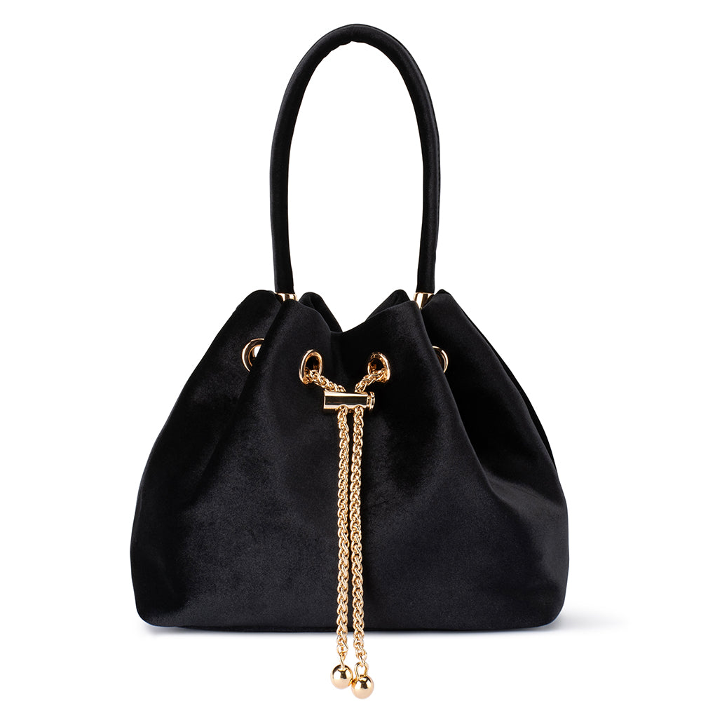 Margie Velvet Pouch - Black