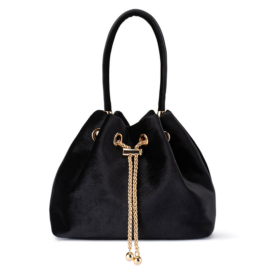 Margie Velvet Pouch - Black