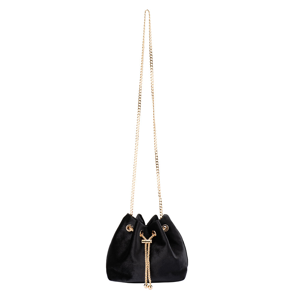 Margie Velvet Pouch - Black