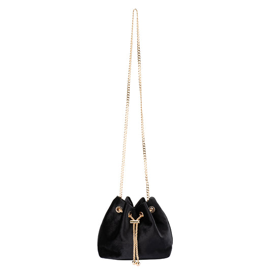 Margie Velvet Pouch - Black