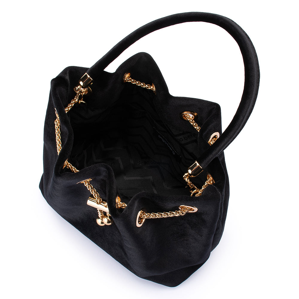 Margie Velvet Pouch - Black