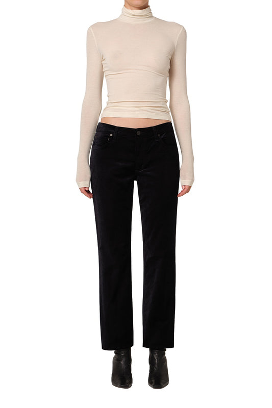 Anissa Straight Velvet in Onyx