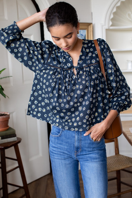 Isla Longsleeve Top 2 - Maritime Daisy