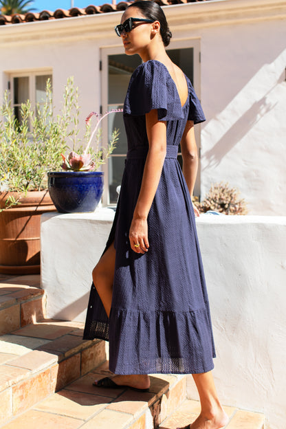 Tasha Button Sundress - Maritime Blue