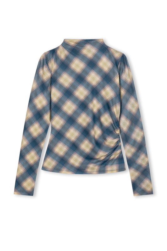 Joelle Top - Navy Sage Plaid