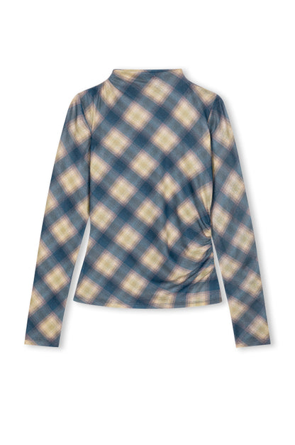 Joelle Top - Navy Sage Plaid