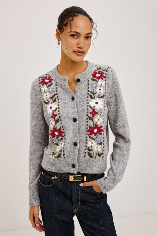 Millie Cardigan - Grey Flora