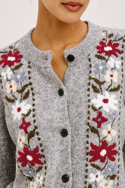 Millie Cardigan - Grey Flora