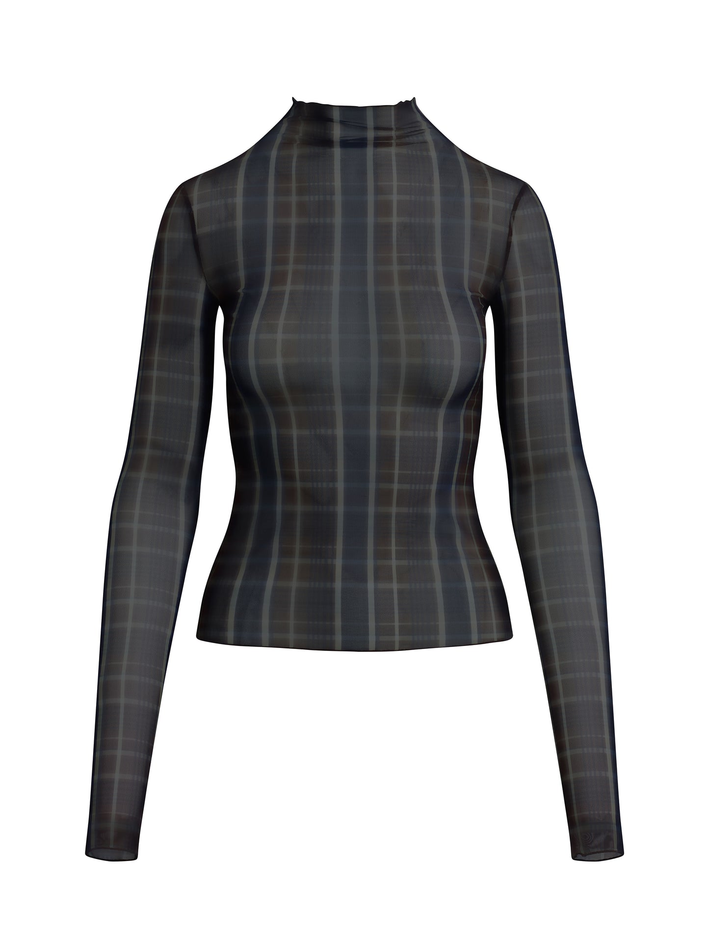 Sheer Fantasy Top - Toffee Plaid