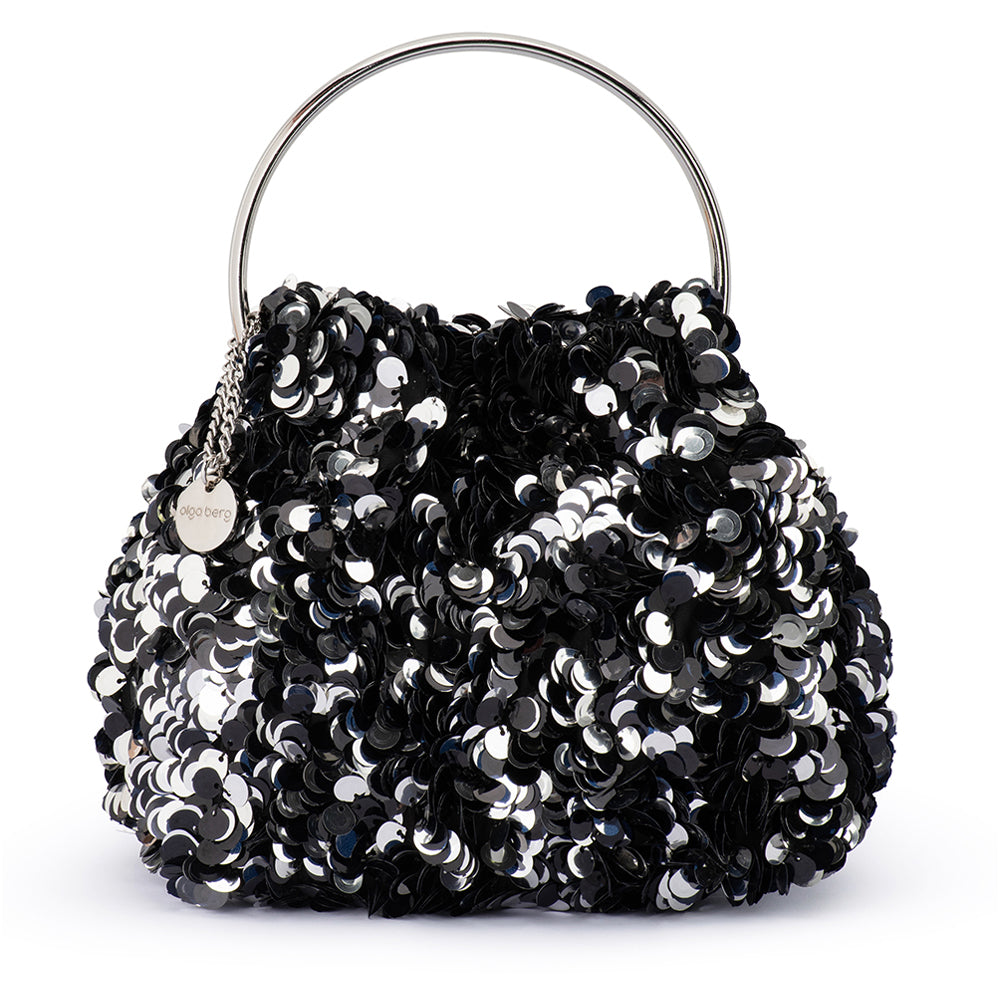 Sharma Sequin Clutch - Black