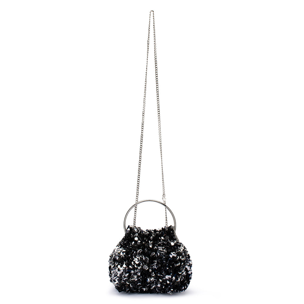 Sharma Sequin Clutch - Black