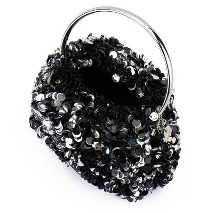 Sharma Sequin Clutch - Black