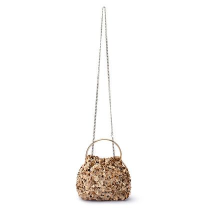Sharma Sequin Clutch - Natural