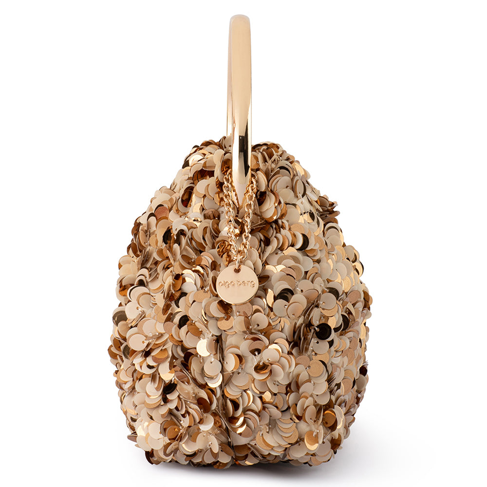Sharma Sequin Clutch - Natural