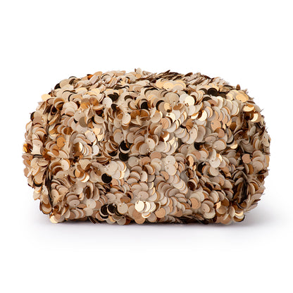 Sharma Sequin Clutch - Natural