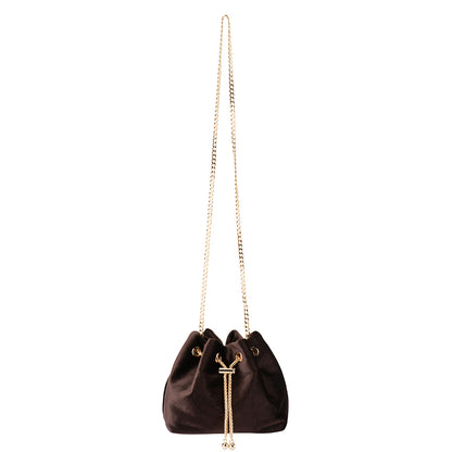 Margie Velvet Pouch - Chocolate