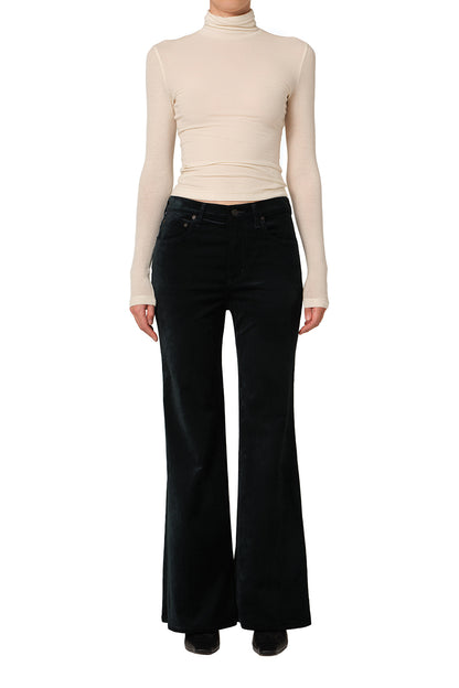 Kimberly 70's Flare Velvet in Moss