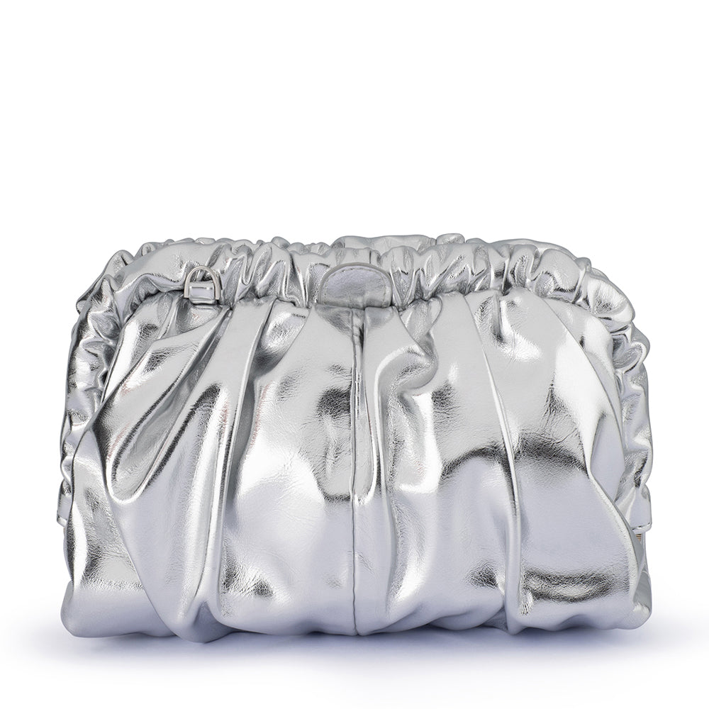 Betty Metallic Clutch - Silver