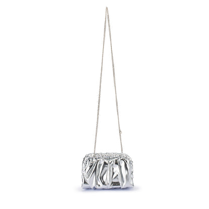 Betty Metallic Clutch - Silver