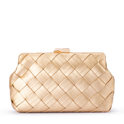 Quinn Woven Clutch - Gold