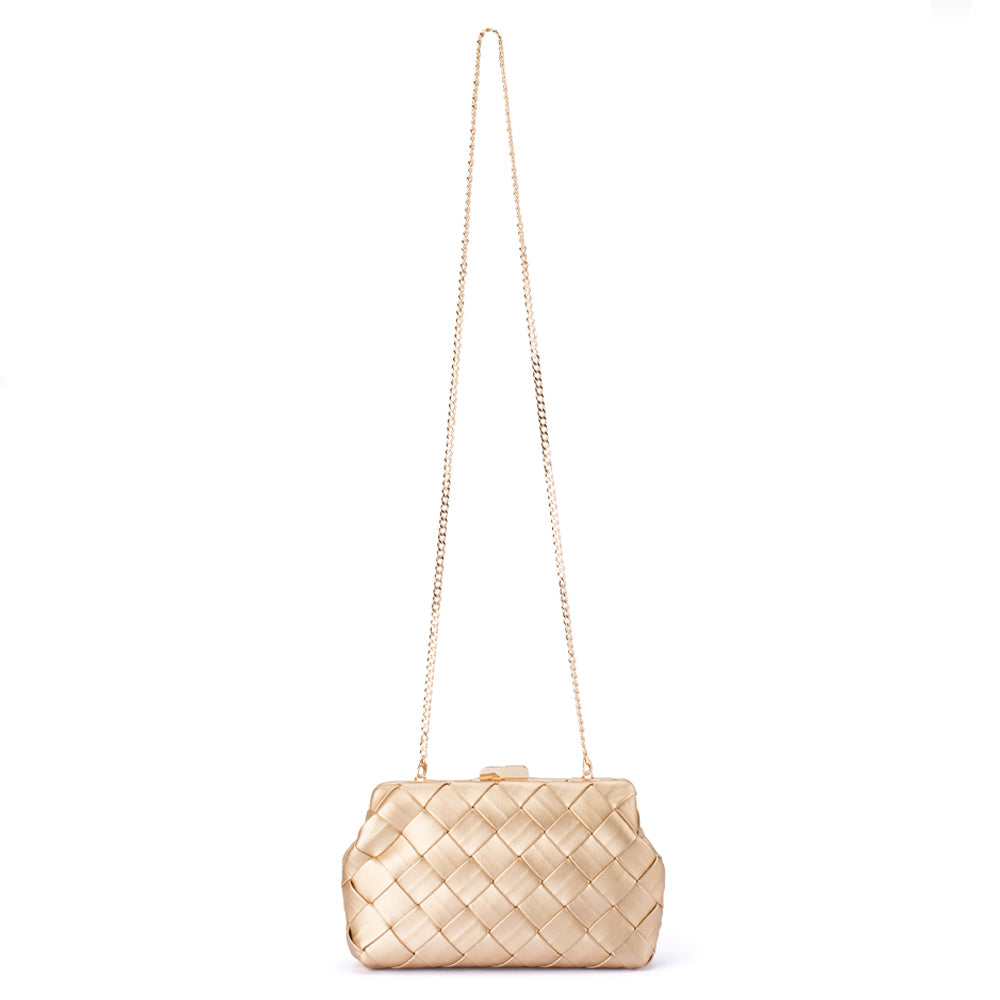 Quinn Woven Clutch - Gold