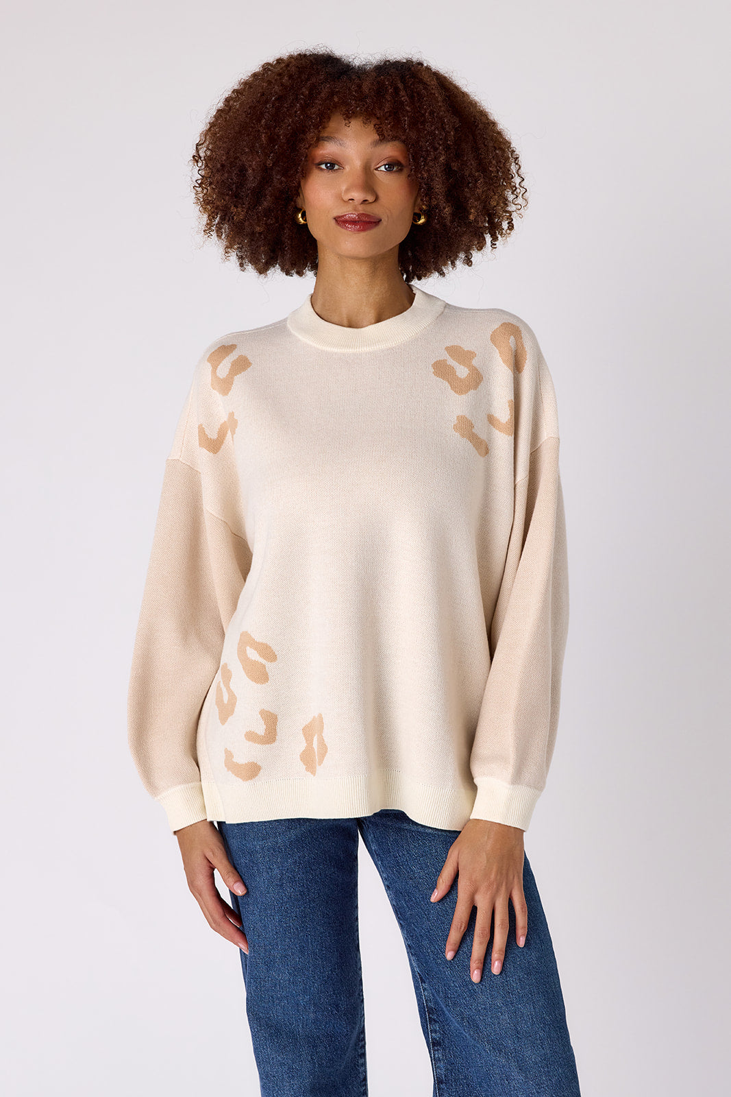 Maxton Sweater - Cream Leopard