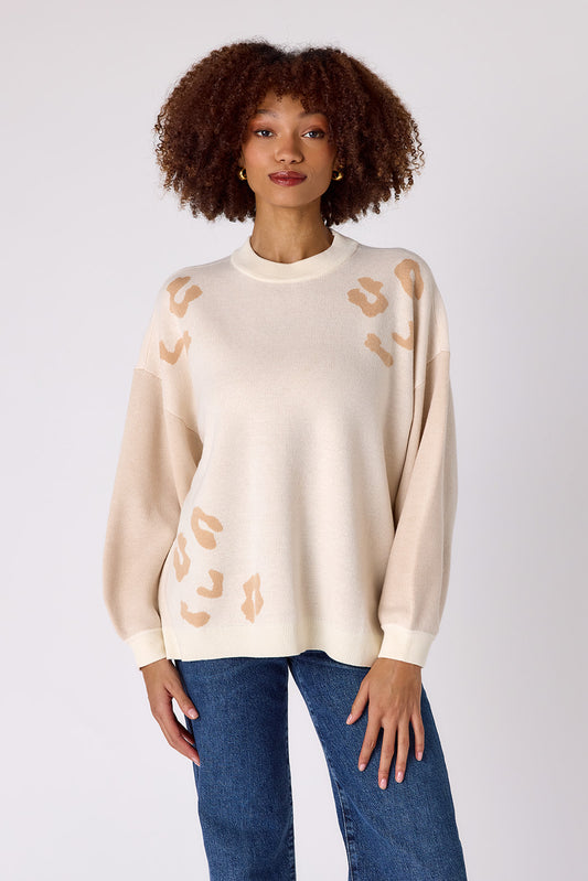 Maxton Sweater - Cream Leopard