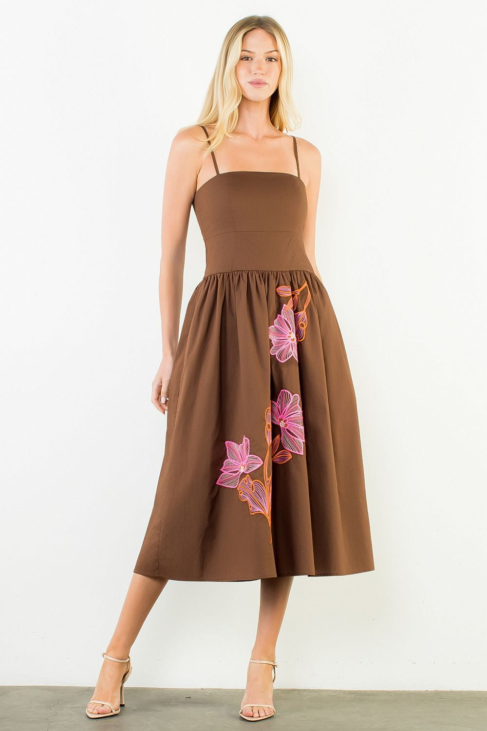 Camille Embroidered Midi Dress