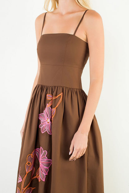 Camille Embroidered Midi Dress