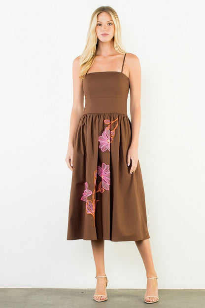 Camille Embroidered Midi Dress