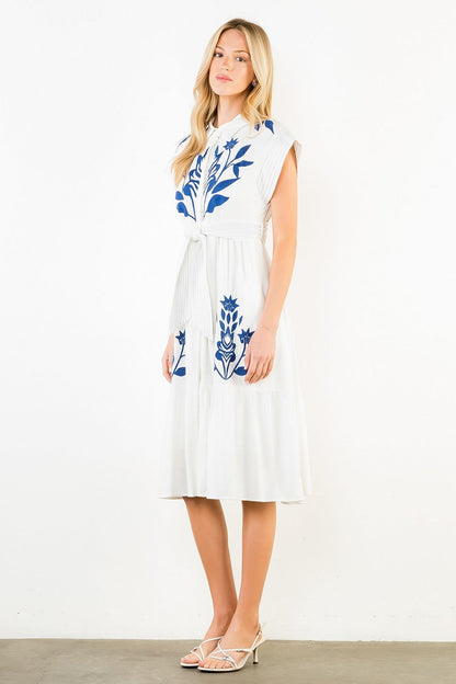 Veronica Embroidered Midi Dress