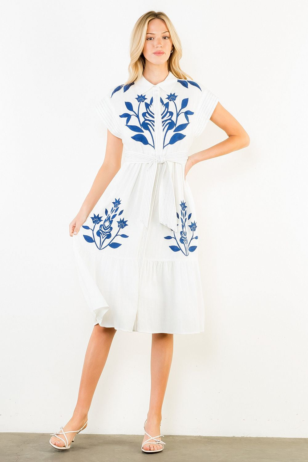 Veronica Embroidered Midi Dress