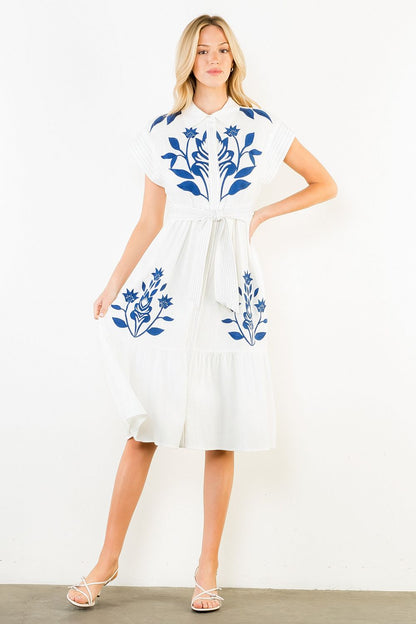 Veronica Embroidered Midi Dress