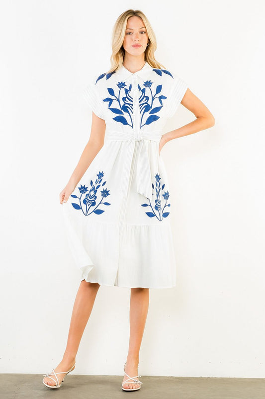 Veronica Embroidered Midi Dress