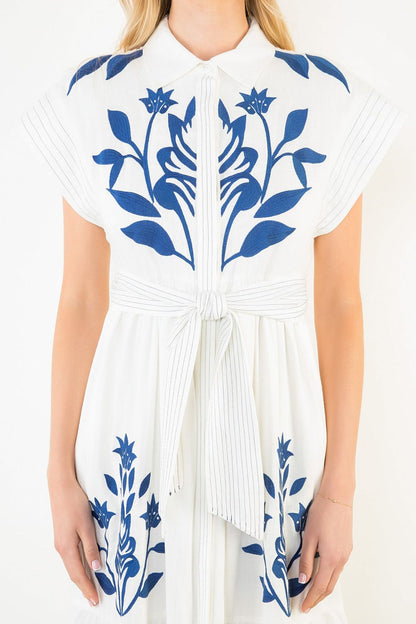 Veronica Embroidered Midi Dress