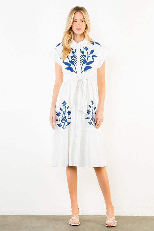 Veronica Embroidered Midi Dress